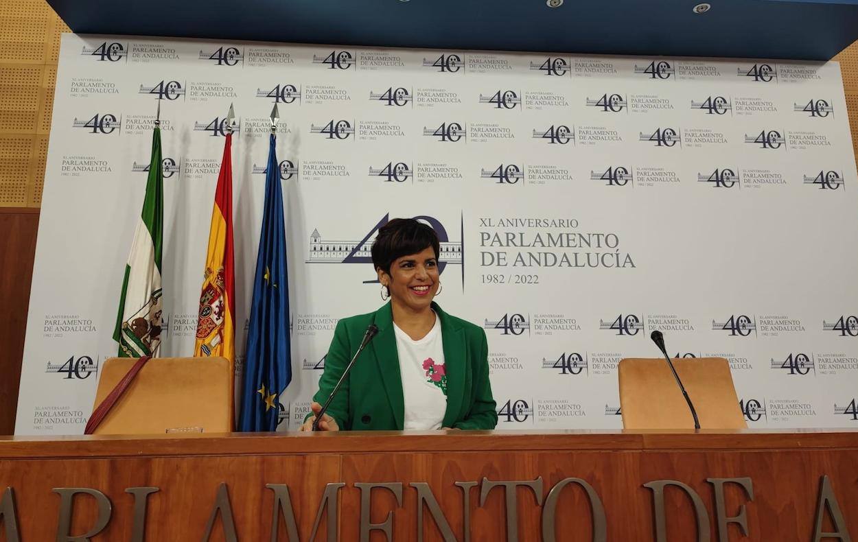 La portavoz de Adelante Andalucía y diputada autonómica, Teresa Rodríguez, en una imagen de ayer. 