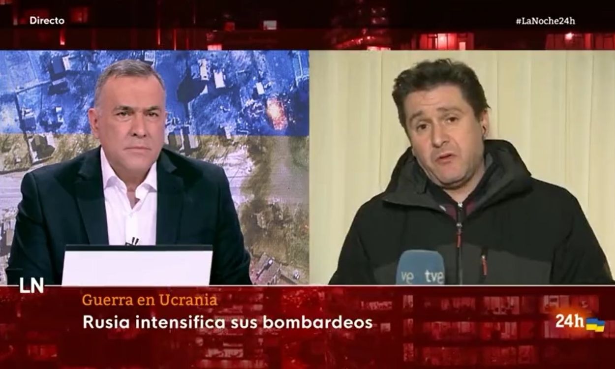 Conexión de TVE con un reportero en Ucrania. RTVE.