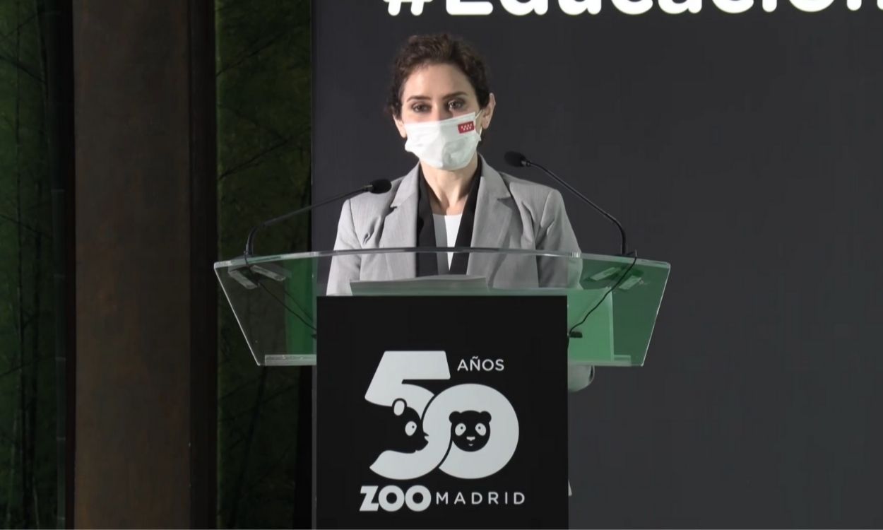 Isabel Díaz Ayuso durante la celebración del 50 aniversario del Zoo de Madrid. Comunidad de Madrid.