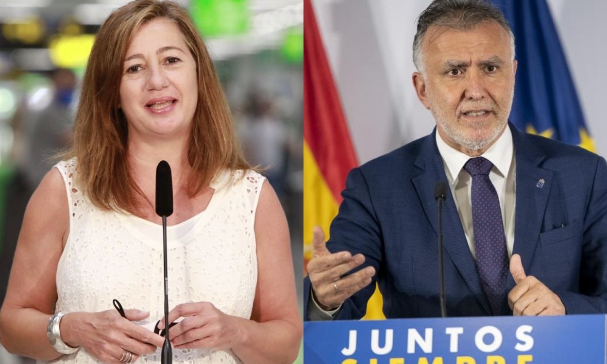 La presidenta de Baleares, Francina Armengol, y el presidente de las Islas Canarias, Ángel Victor Torres. EP.