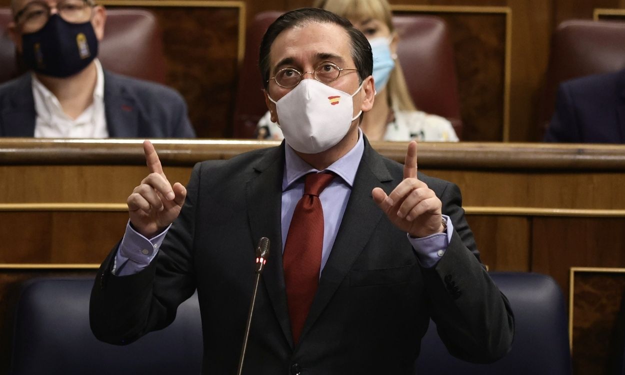 El ministro de Asuntos Exteriores, José Manuel Albares, en el Congreso de los Diputados. Europa Press.