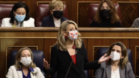 Yolanda Díaz en la sesión de control al Gobierno