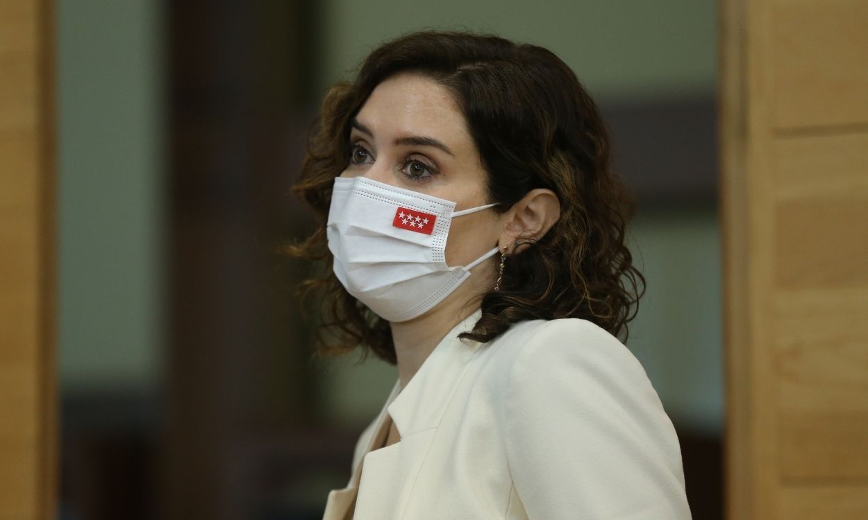 La presidenta de la Comunidad de Madrid, Isabel Díaz Ayuso, en una sesión de la Asamblea de Madrid. Europa Press.