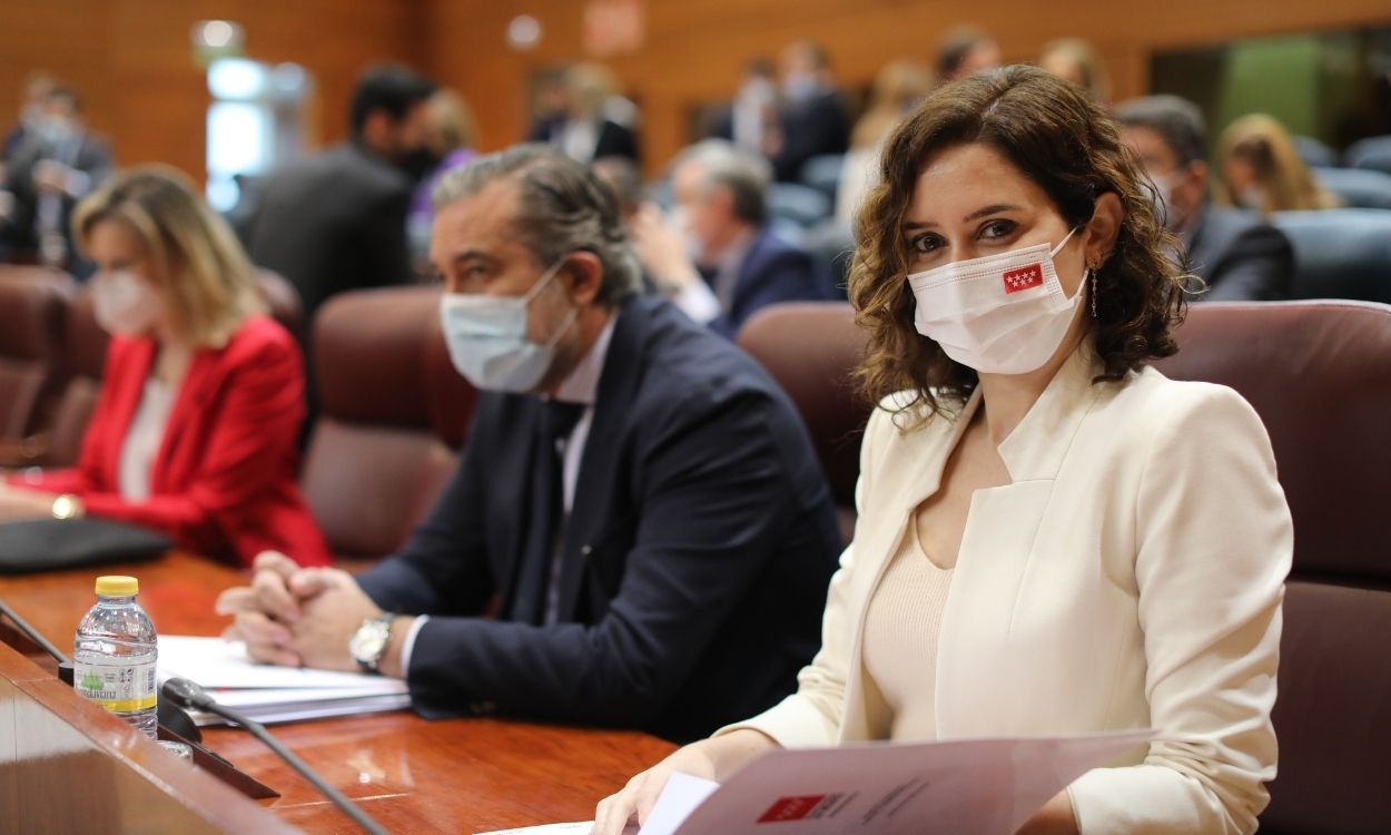 La presidenta de la Comunidad de Madrid, Isabel Díaz Ayuso en la Asamblea de Madrid. EP