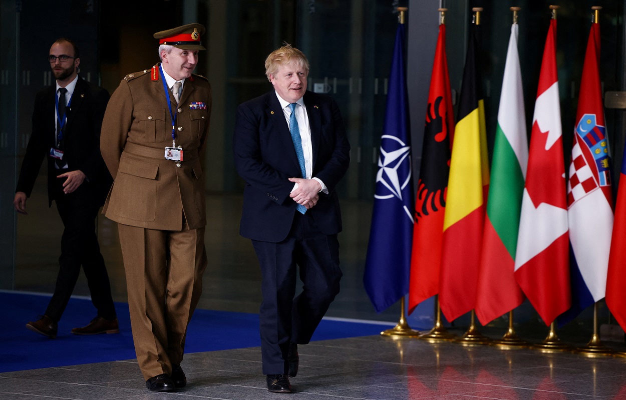 El primer ministro británico, Boris Johnson, en la cumbre de la OTAN