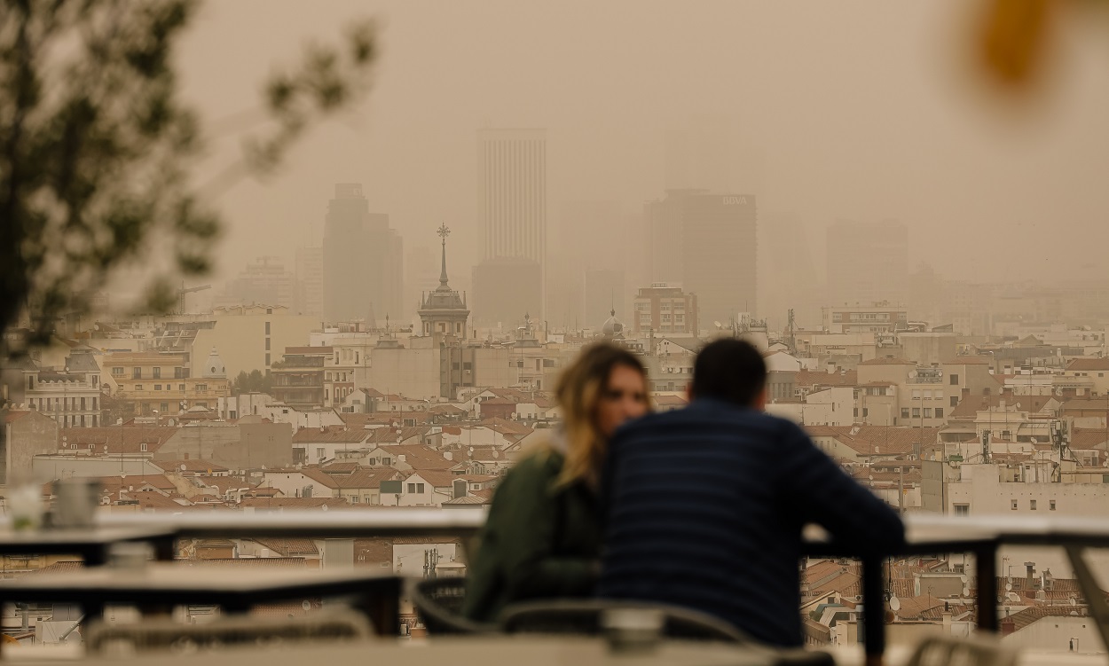 Imagen de la calima de la pasada semana en Madrid. EP