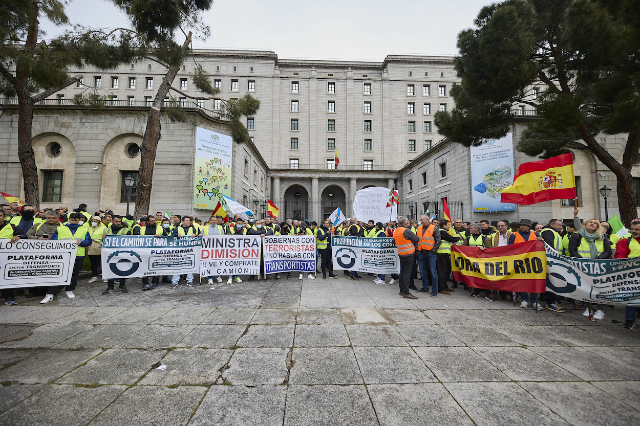 Manifestación contra el Gobierno por parte de los transportistas. EP