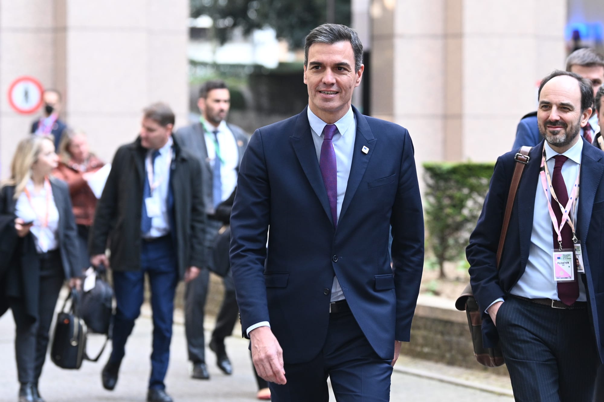 Pedro Sánchez, a su llegada al Consejo Europeo. Moncloa. 