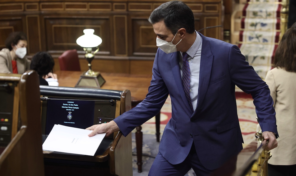 Pedro Sánchez, en el Congreso. EDUARDO PARRA/EP