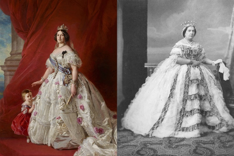 Cuadro de Winterhalter y fotografía de Clifford, sobran las palabras para definir la diferencias