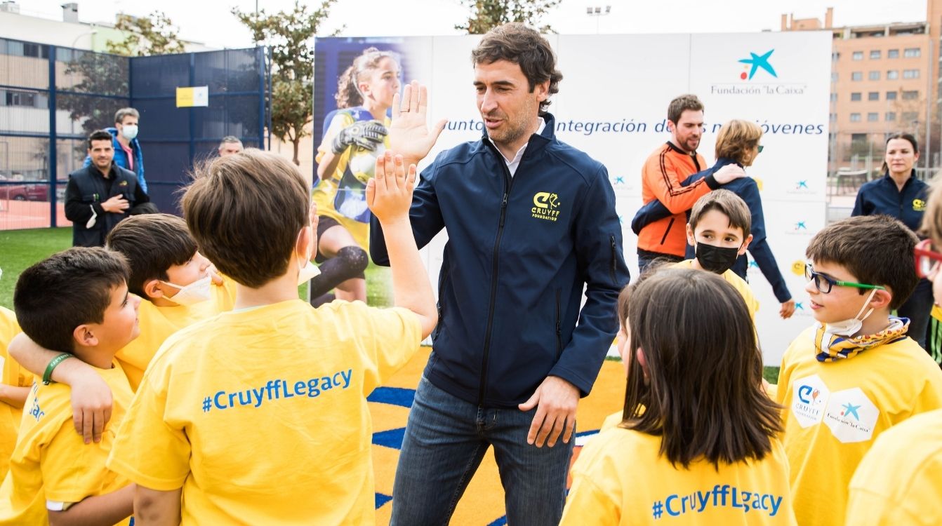 Raúl González Blanco durante la inauguración del campo