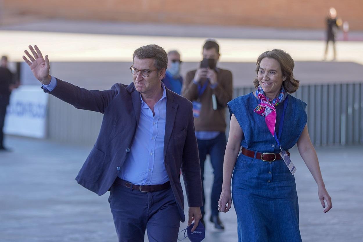 Llegada del candidato a la presidencia del PP y presidente de la Xunta de Galicia, Alberto Núñez Feijóo, junto a la coordinadora general del PP Cuca Gamarra Llegada del candidato a la presidencia del PP y presidente de la Xunta de Galicia, Alberto Núñez Feijóo, junto a la coordinadora general del PP Cuca Gamarra