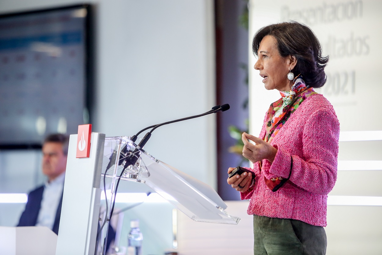 La presidenta del Grupo Santander, Ana Botín, en la presentación de resultados anterior. Europa Press