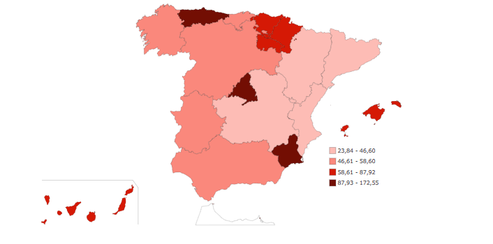 Distribución Sanitarios Salud Mental España. INE Distribución Sanitarios Salud Mental España. INE