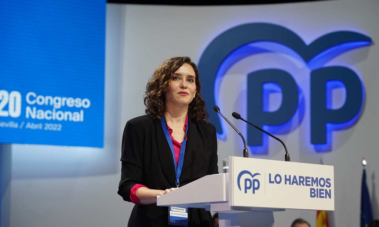 Isabel Díaz Ayuso, presidenta de la comunidad de Madrid, durante el Congreso del PP en Sevilla. EP