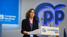 Isabel Díaz Ayuso, presidenta de la comunidad de Madrid, durante el Congreso del PP en Sevilla. EP