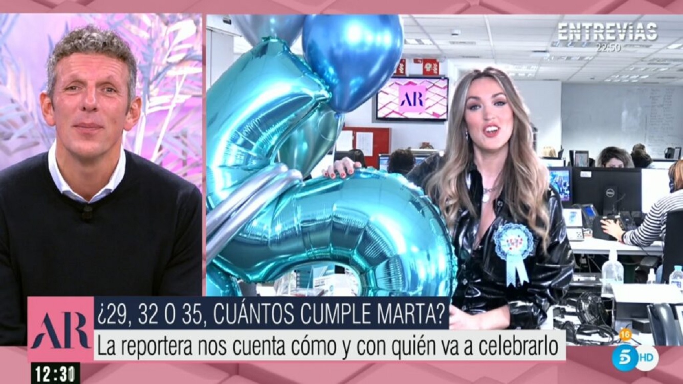 Marta Riesco celebra su cumpleaños en 'El Programa de Ana Rosa'. Telecinco.