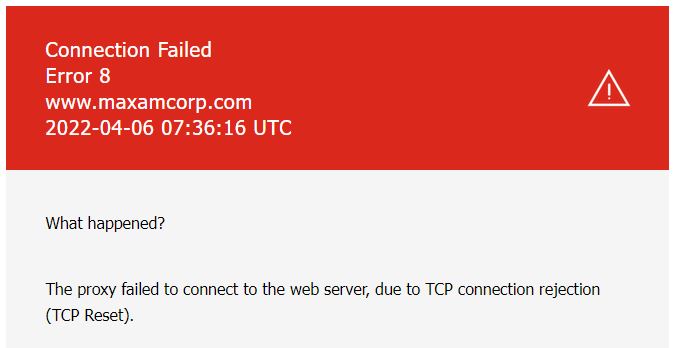 Captura MaxamCorp error