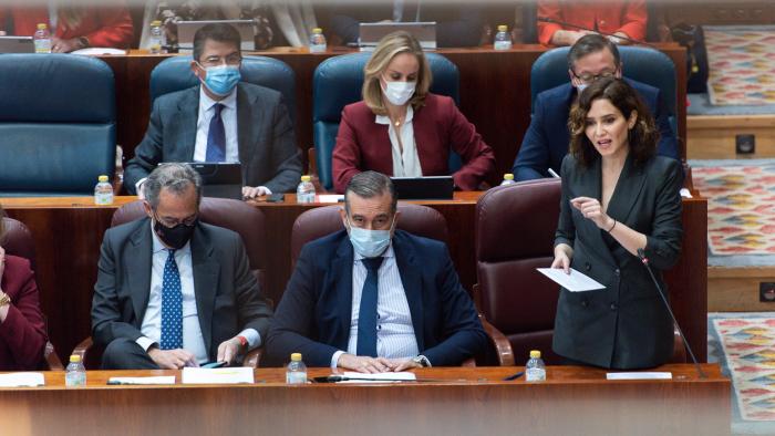 Sesión de control al Gobierno de Ayuso en la Asamblea de Madrid
