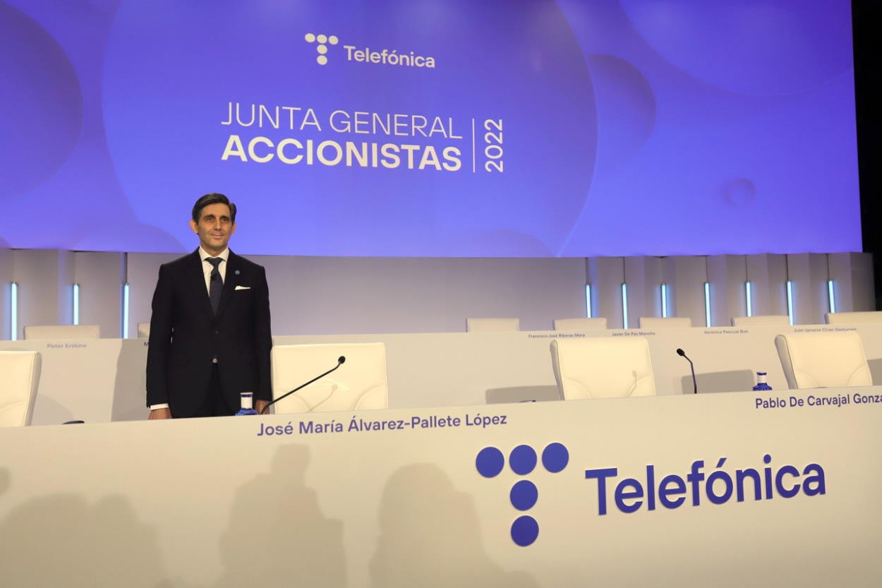 Álvarez Pallete, presidente de Telefónica, en la Junta de Accionistas