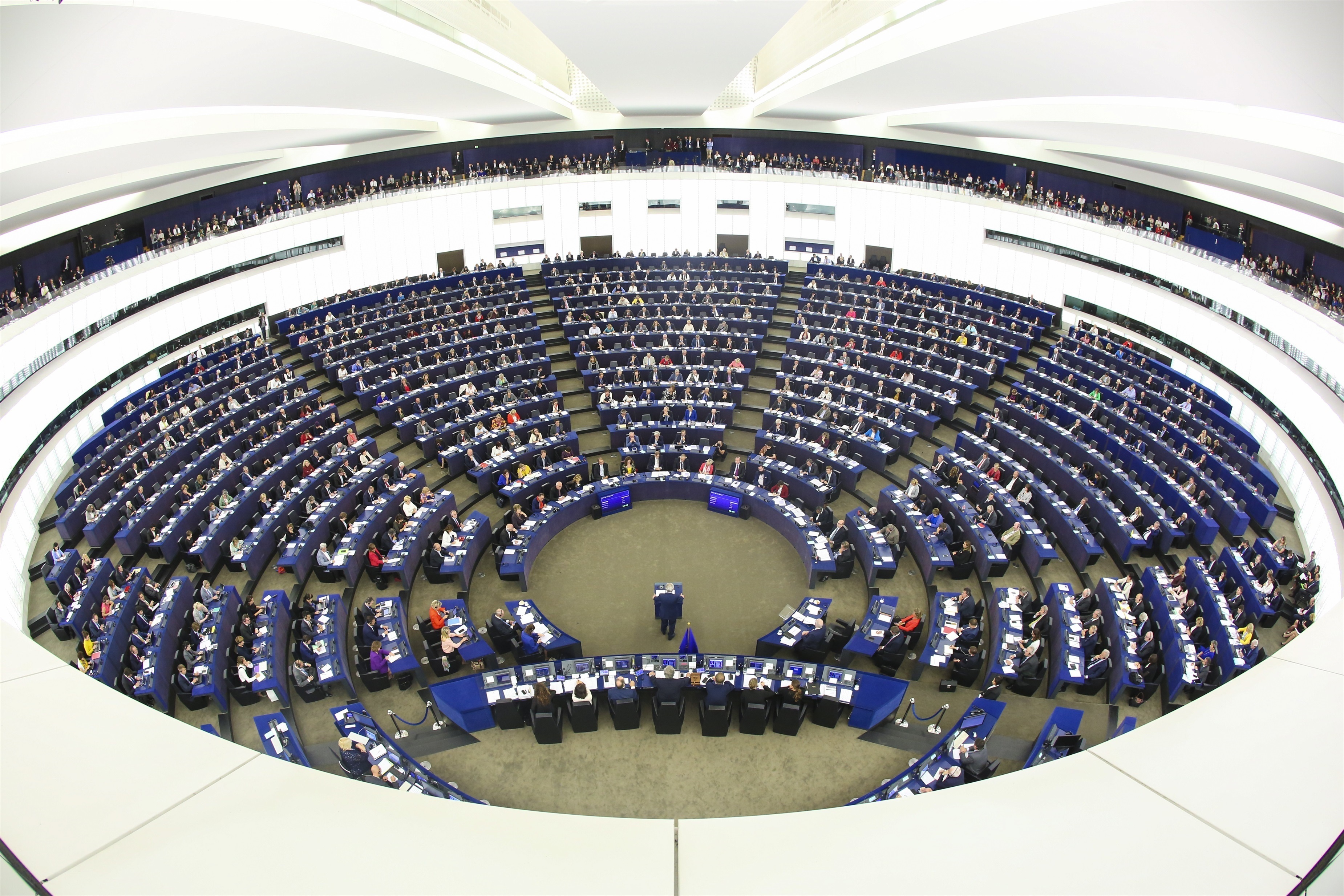 Interior del pleno en el Parlamento Europeo, Estrasburgo (Francia). Imagen de archivo. EP