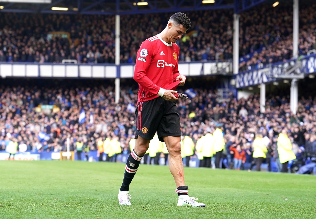 Cristiano Ronaldo durante el partido frente al Everton. Fuente: Europa Press.