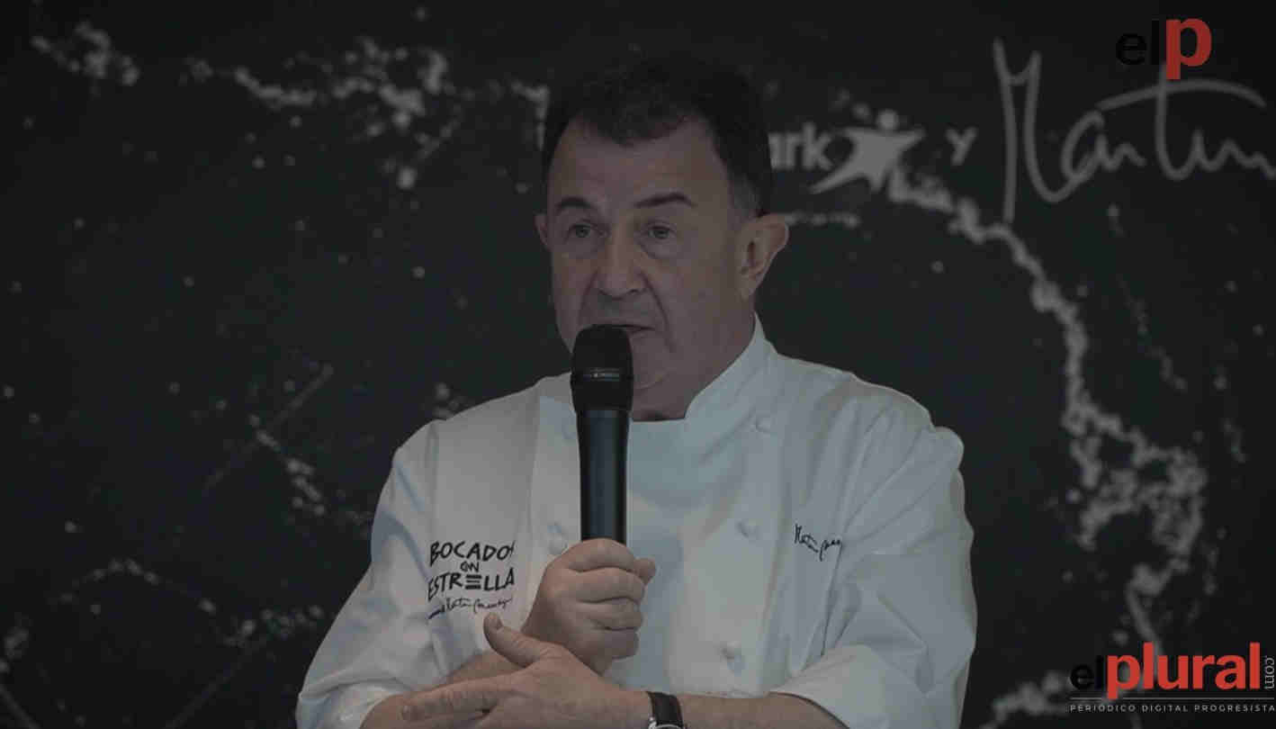 Martín Berasategui durante un momento de la presentación con Aramark