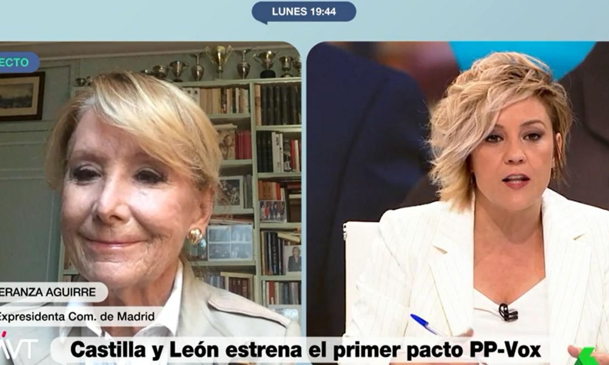 Esperanza Aguirre en Más Vale Tarde comentando el pacto de PP y Vox