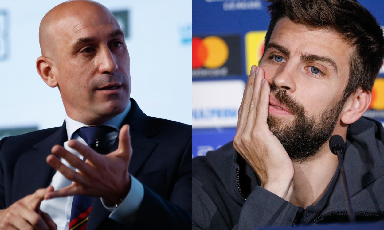 Luis Rubiales y Gerard Piqué. Fuente: elaboración propia / Europa Press.