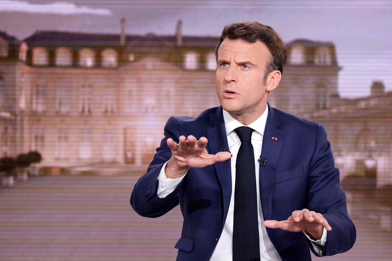 Macron durante el debate electoral con Le Pen. EP.