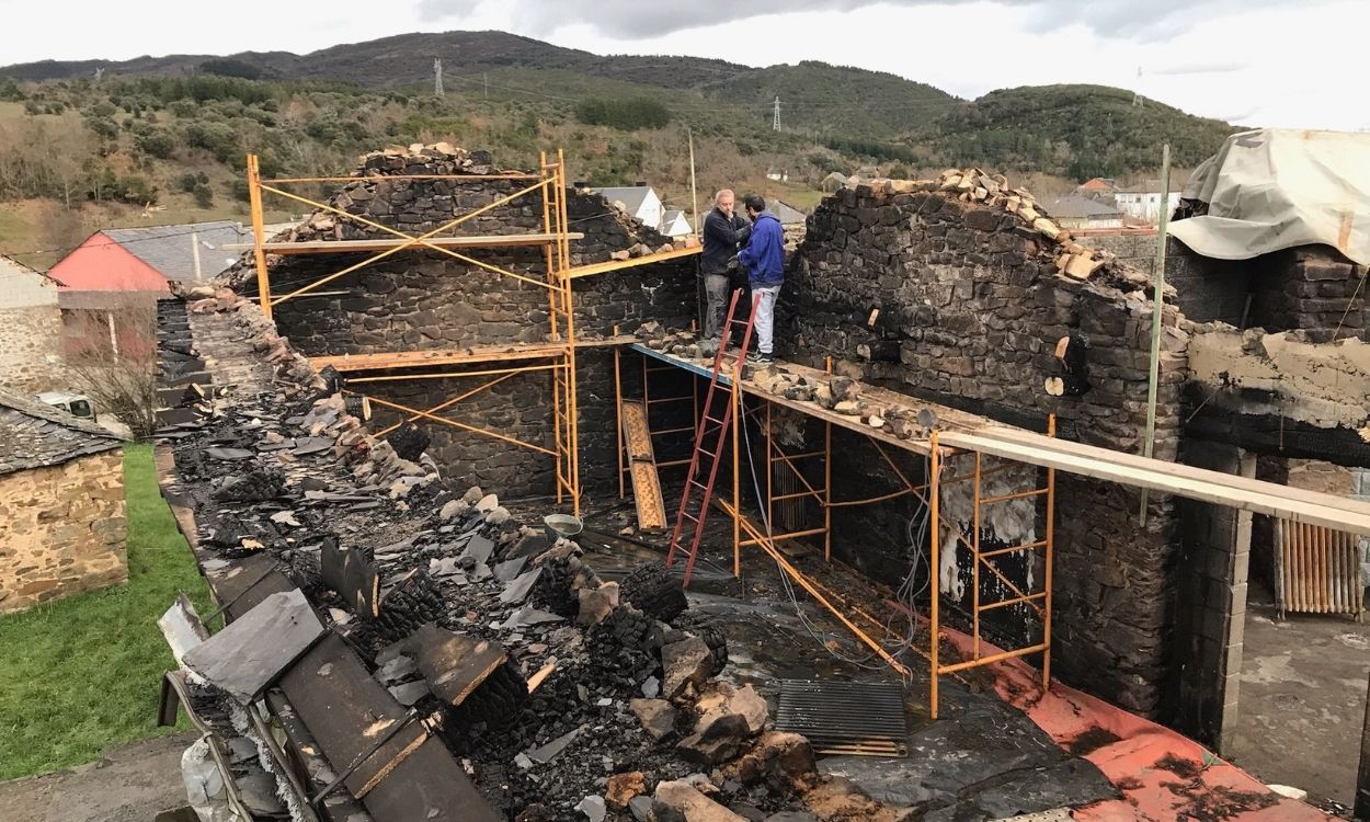 Imagen de la casa de la familia de Javier Díaz tras el incendio