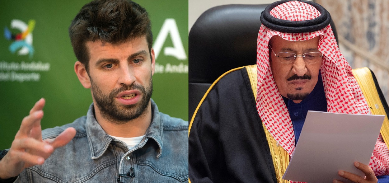 Gerard Piqué y Salmán bin Abdulaziz, rey de Arabia Saudí. Europa Press