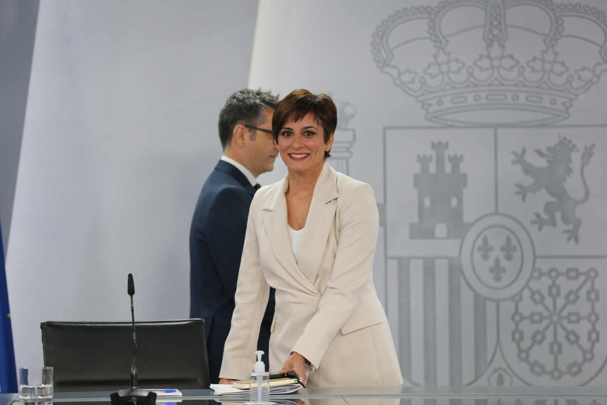 La ministra Portavoz, Isabel Rodríguez y el ministro de Presidencia, Félix Bolaños han dado luz verde a la Ley de Trata