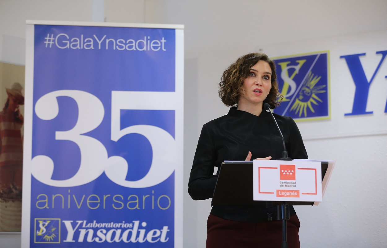 La presidenta de la Comunidad de Madrid, Isabel Díaz Ayuso, en la Gala Ynsadiet