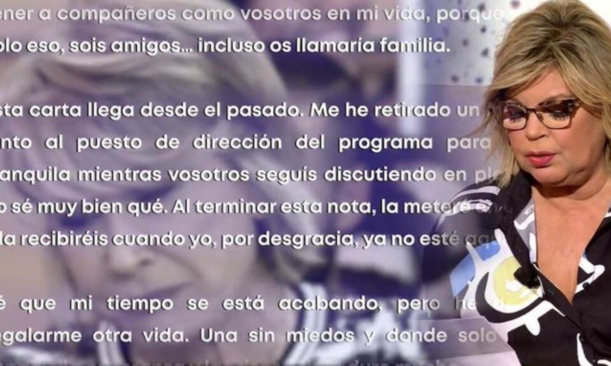 Terelu Campos lee la carta que "hubiera escrito" Mila Ximénez antes de fallecer dedicada a 'Sálvame'. Telecinco.