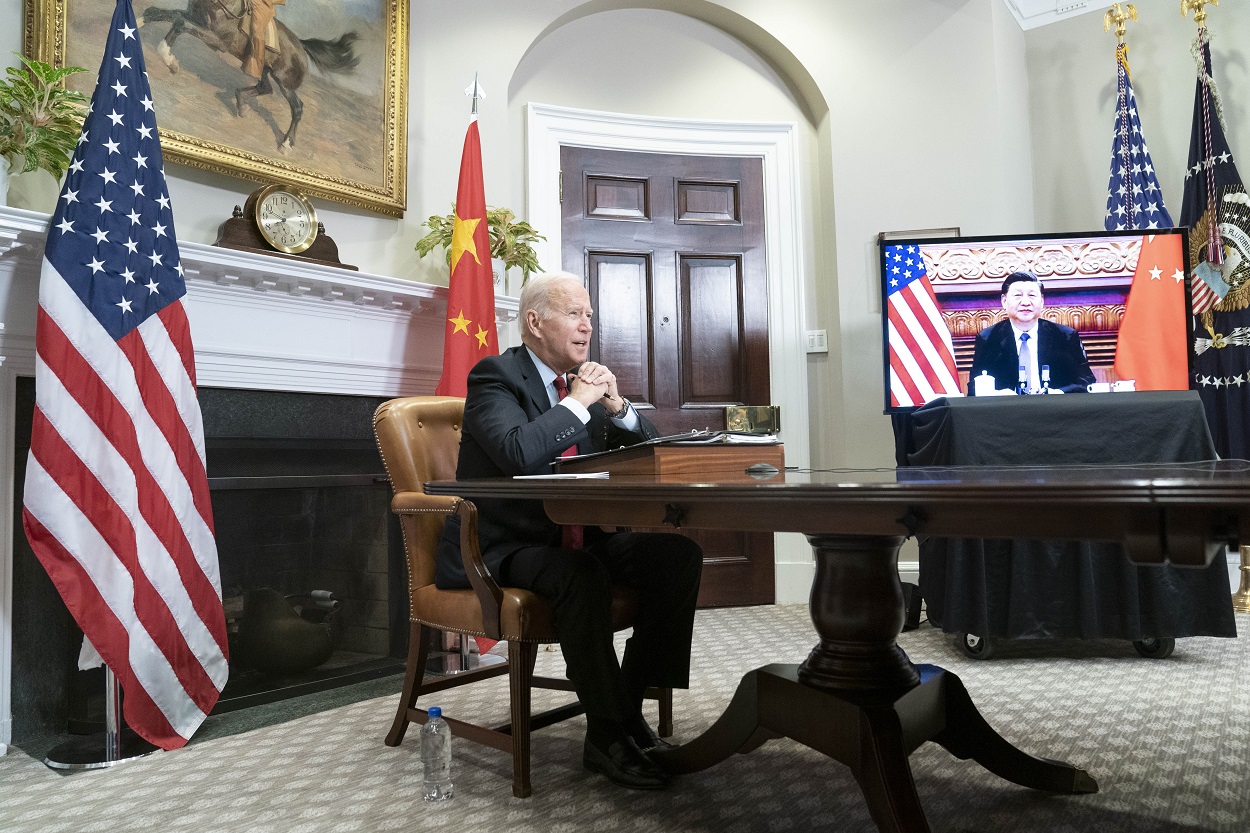 Imagen de archivo del encuentro mantenido entre Joe Biden y Xi Jinping en noviembre de 2021. Fuente: Europa Press.