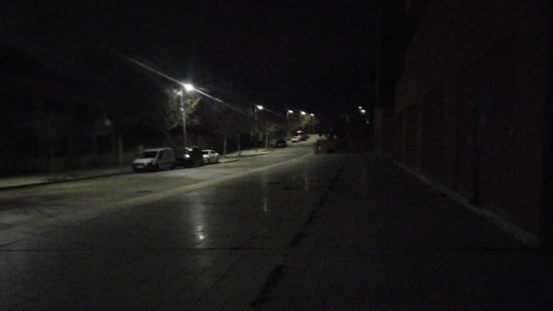 Imagen de la falta de iluminación de una calle de Navalcarnero. Ayuntamiento de Navalcarnero