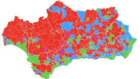 Ganador por municipios en Andalucía. ElectoPanel de Electomanía para ElPlural.com