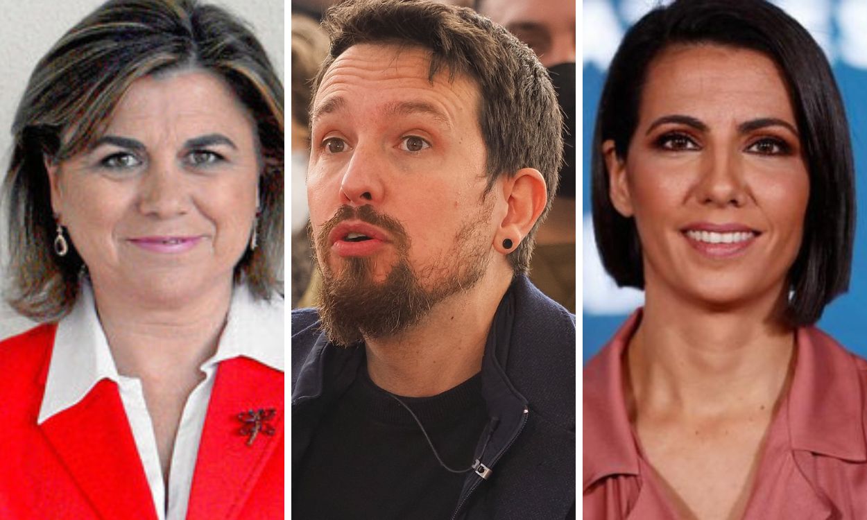 Lucía Méndez, Pablo Iglesias y Ana Pastor