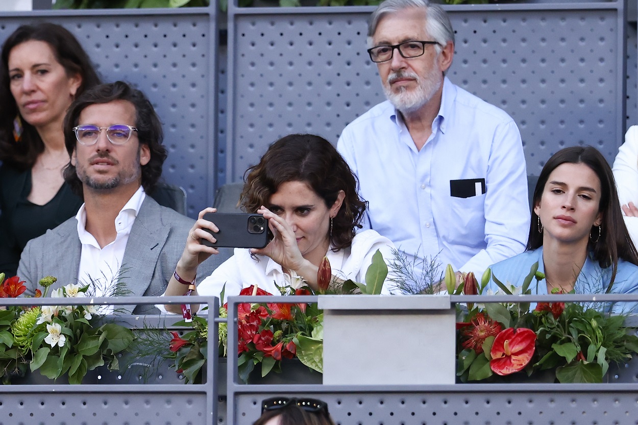 Isabel Díaz Ayuso, este sábado, durante el partido entre Carlos Alcaraz y Novak Djokovic. Fuente: Europa Press.