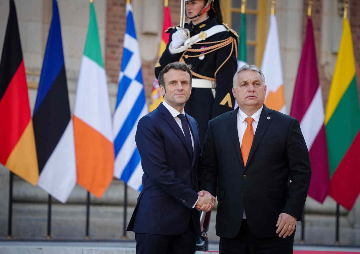 El presidente francés, Enmanuel Macron, y el primer ministro húngaro, Viktor Orbán- EP