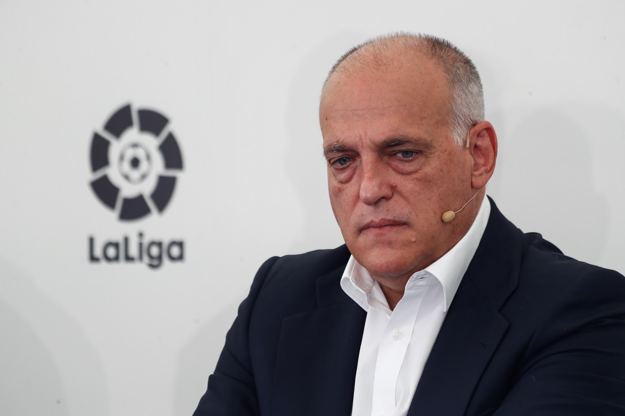 El presidente de LaLiga, Javier Tebas, en una imagen de archivo. Fuente: Europa Press.