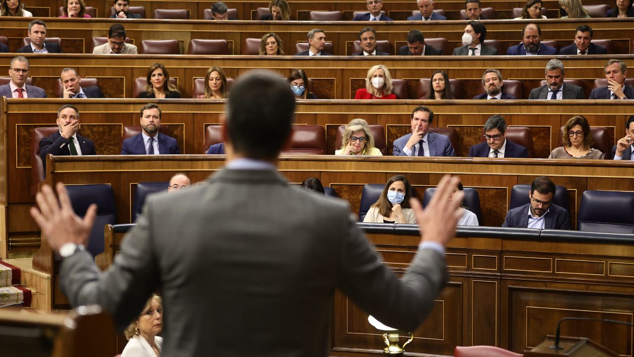 El presidente del Gobierno, Pedro Sánchez, en una sesión de control en el Congreso de los Diputados. Europa Press.