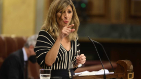 Yolanda Díaz durante la sesión de control al Gobierno