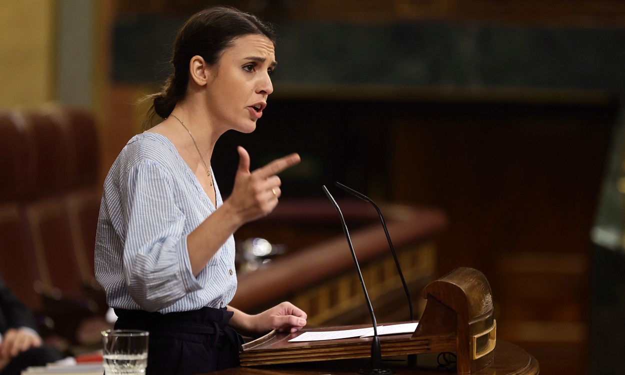 La ministra de Igualdad, Irene Montero, en el Congreso de los Diputados. EP