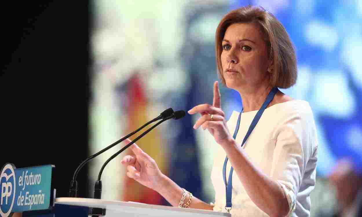 María Dolores de Cospedal, exsecretaria general del PP, en el congreso nacional de 2018. EP