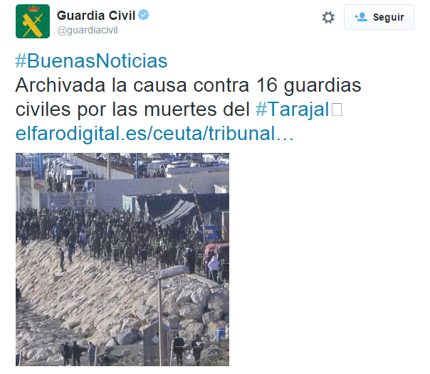Archivada la causa contra los Guardias Civiles por los 15 inmigrantes muertos en aguas de Ceuta