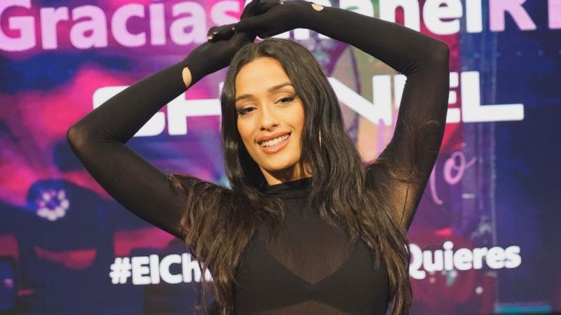 La representante de España en Eurovisión, Chanel, en la rueda de prensa de RTVE. EP