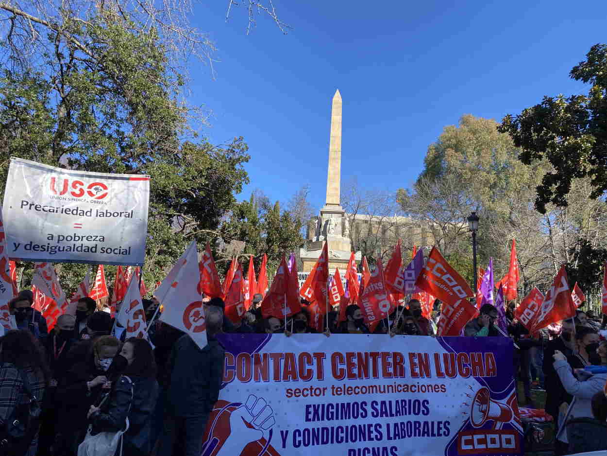 Manifestación del sector de 'contact center'