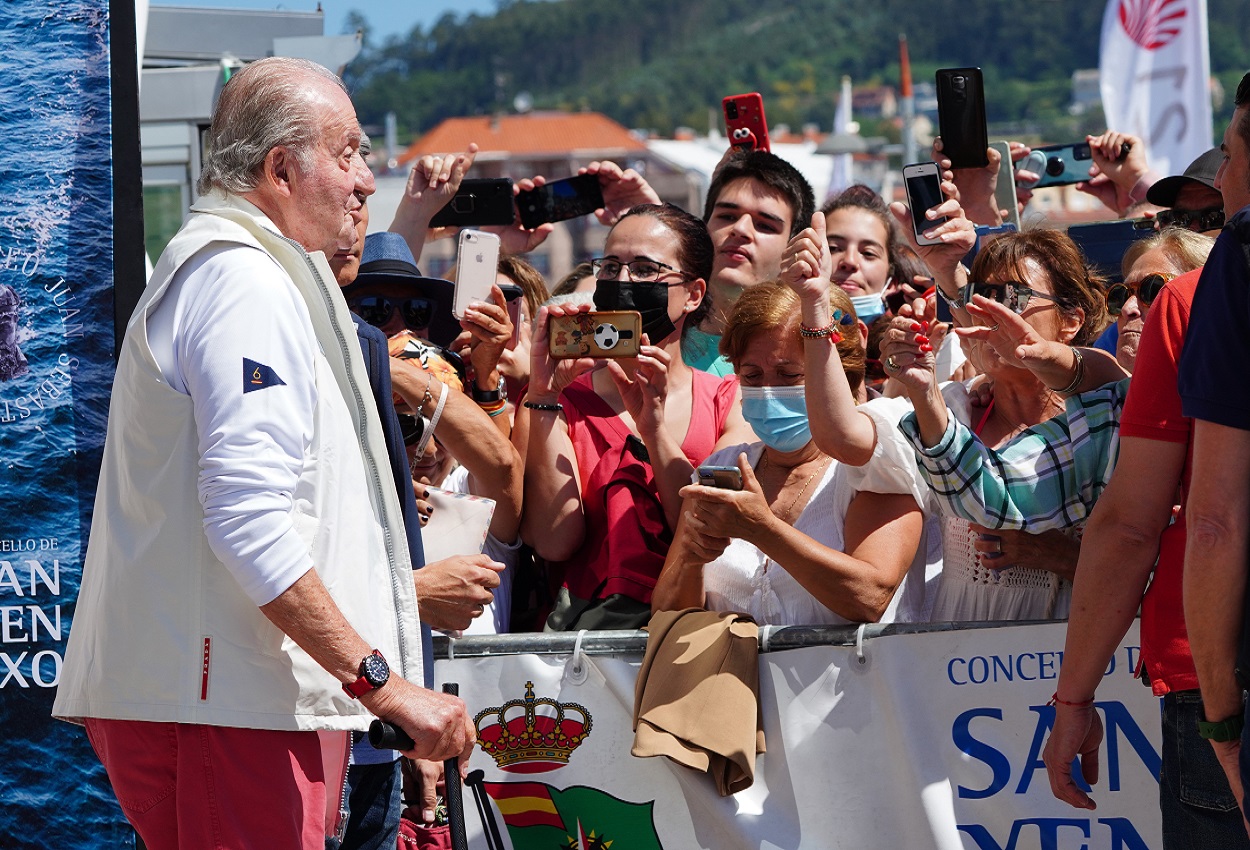 Juan Carlos I llega a Sanxenxo. EP